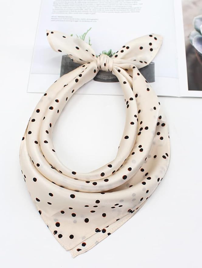 ANDANTINO 100% Real Mulberry Silk Scarf -21'' x 21''- Lightweight Neckerchief –Women Men Small Square Digital Printed Scarves