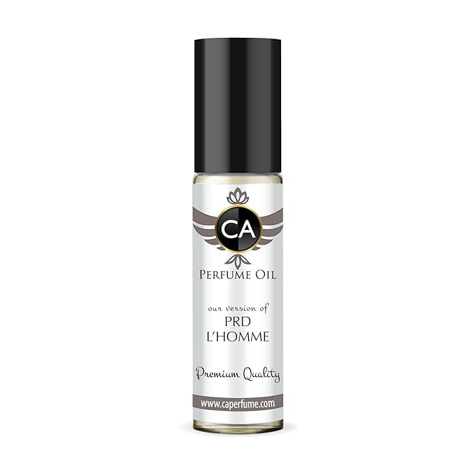 CA Perfume Impression of L'homme Eau De Parfum Woody Chypre Scent Long Lasting Cologne for Men Travel Size TSA Ready for Day and Night Wear 0.33 Fl Oz 10ml