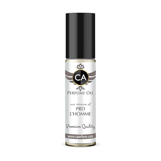 CA Perfume Impression of L'homme Eau De Parfum Woody Chypre Scent Long Lasting Cologne for Men Travel Size TSA Ready for Day and Night Wear 0.33 Fl Oz 10ml