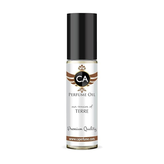 CA Perfume Impression of Terre for Men Fragrance Oil Woody Spicy Scent Long Lasting Cologne for Men Travel Size TSA Ready Mini Parfum Body Oil Roll-on 0.33 Fl Oz 10ml