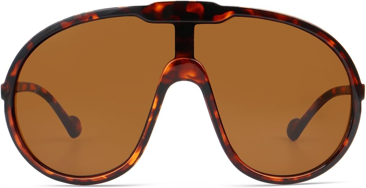 Trendy Oversized Sunglasses for Women Men Fashion Shield Aviator Sun Glasses UV400 Protection Goggles