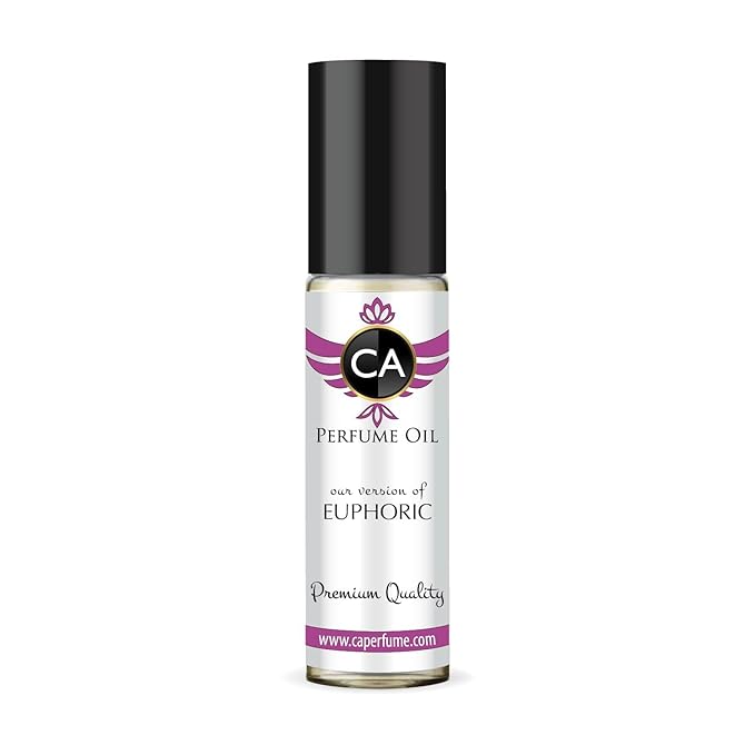CA Perfume Impression of Euphoric for Women Eau De Parfum Amber Floral Scent Long Lasting Perfumes for Women Travel Size TSA Ready for Day and Night Wear 0.33 Fl Oz 10ml