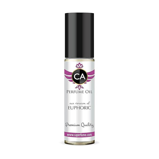 CA Perfume Impression of Euphoric for Women Eau De Parfum Amber Floral Scent Long Lasting Perfumes for Women Travel Size TSA Ready for Day and Night Wear 0.33 Fl Oz 10ml