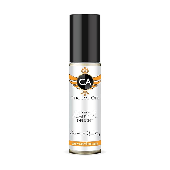 CA Perfume Originals Pumpkin Pie Delight Unisex Fragrance Oil Gourmand Scent Long Lasting Perfumes for Women & Men Travel Size TSA Ready Mini Parfum Body Oil Roll-on 0.33 Fl Oz 10ml