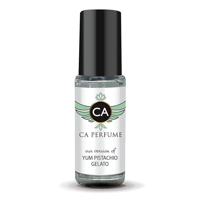 CA Perfume Impression of Yum Pistachio Gelato Unisex Perfume Oil Gourmand Scent Long Lasting Fragrance for Women and Men Travel Size Mini Perfume Sample TSA Ready Body Oil Roll-on 0.14 Fl Oz 4ml