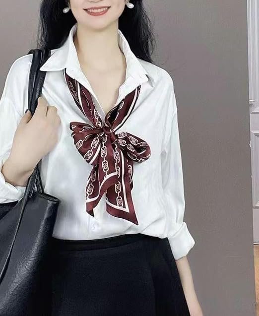 100% Mulberry Silk Ribbon Scarf for Hair Beach Head Wraps for Women Handbag accessories Necktie