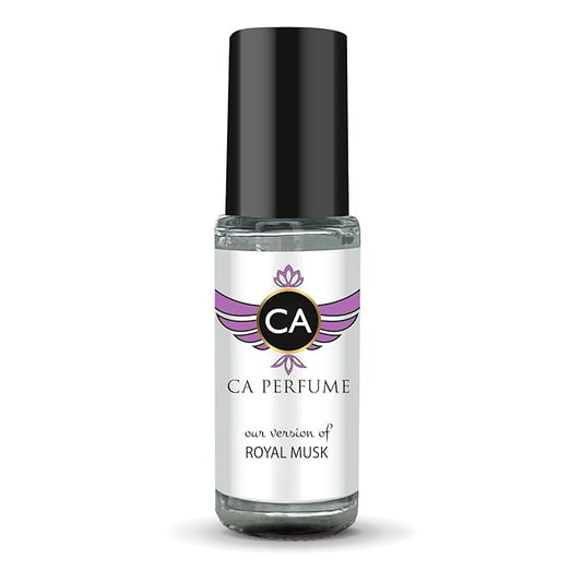 CA Perfume Originals Royal Musk Unisex Perfume Oil Amber Floral Scent Long Lasting Fragrance for Women and Men Travel Size Mini Perfume Sample TSA Ready Body Oil Roll-on 0.14 Fl Oz 4ml