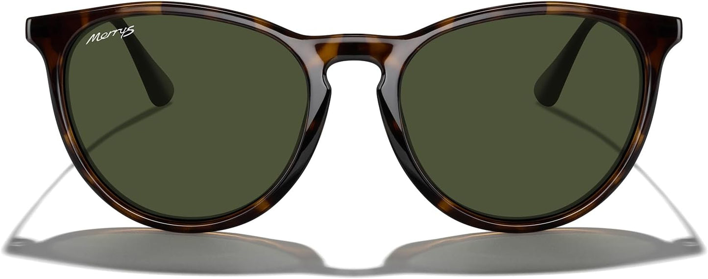 MERRY'S Vintage Polarized Sunglasses for Women Men Retro Round Mirrored Lens Sun glasses UV400
