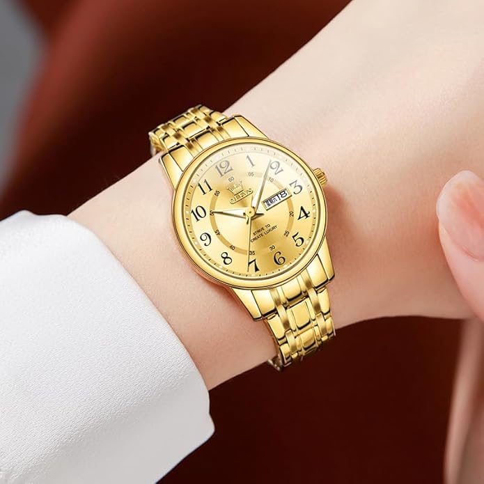 OLEVS Stainless Steel Women's Watch Dress Watches for Women with Date Fashion Ladies Business Waterproof Analog Quartz Small Wrist Watch Reloj Mujer