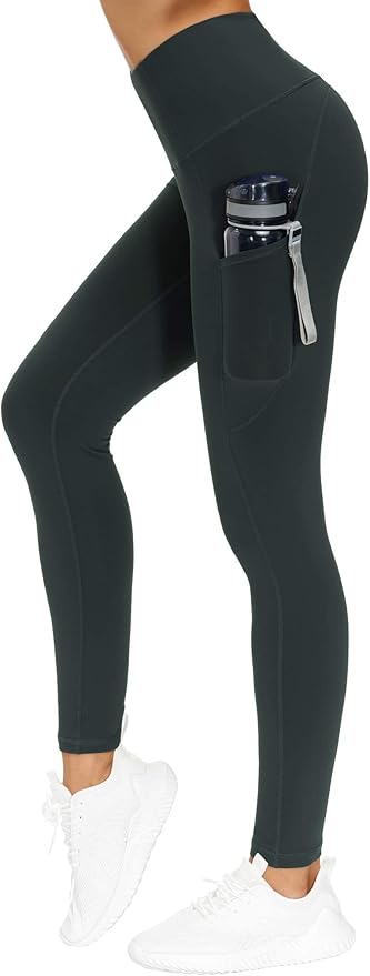 THE GYM PEOPLE Thick High Waist Yoga Pants with Pockets, Tummy Control Workout Running Yoga Leggings for Women