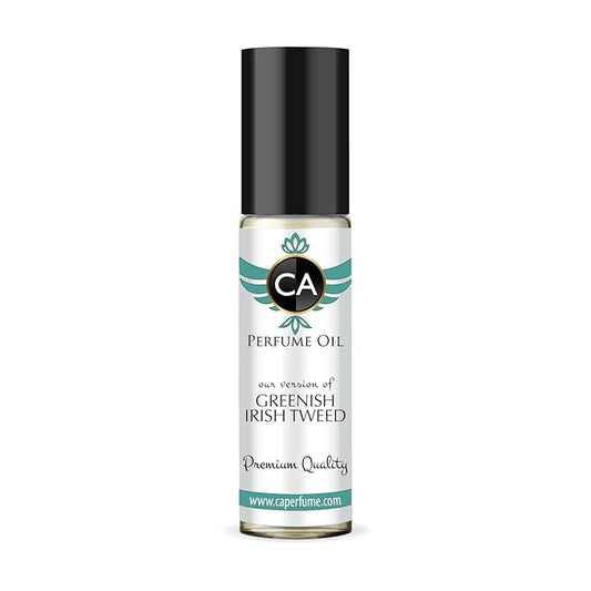 CA Perfume Impression of Greenish Irish Tweed for Men Eau De Parfum Woody Floral Musk Scent Long Lasting Cologne for Men Travel Size TSA Ready for Day and Night Wear 0.33 Fl Oz 10ml