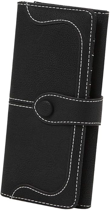 Women's Vegan Leather 17 Card Slots Card Holder Long Big Bifold Wallet