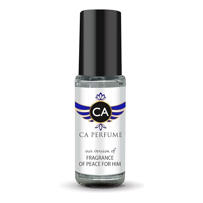 CA Perfume Impression of Fragrance of Peace For Him for Men Fragrance Oil Woody Aromatic Scent Long Lasting Cologne for Men Travel Size TSA Ready Mini Parfum Body Oil Roll-on 0.14 Fl Oz 4ml