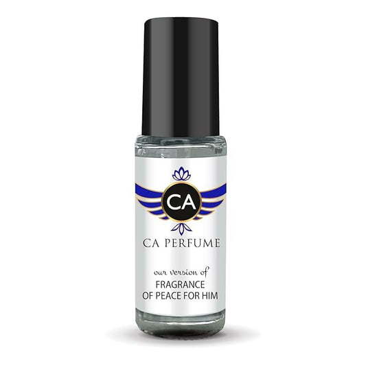 CA Perfume Impression of Fragrance of Peace For Him for Men Fragrance Oil Woody Aromatic Scent Long Lasting Cologne for Men Travel Size TSA Ready Mini Parfum Body Oil Roll-on 0.14 Fl Oz 4ml
