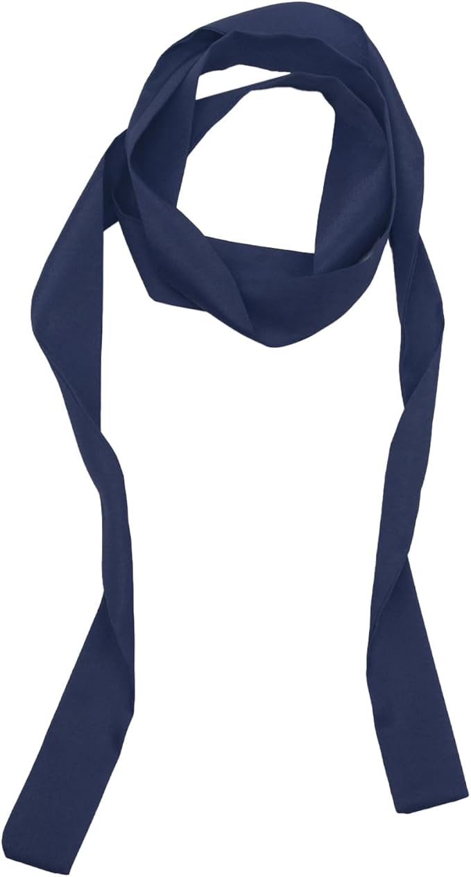 Long Satin Neckerchief Versatile Ribbon Tie Neck Scarf Solid Color Skinny Womens Tie