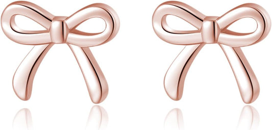 SLUYNZ Solid 925 Sterling Silver Tiny Bow Earrings Stud for Women Teens Small Bowknot post Stud Earrings