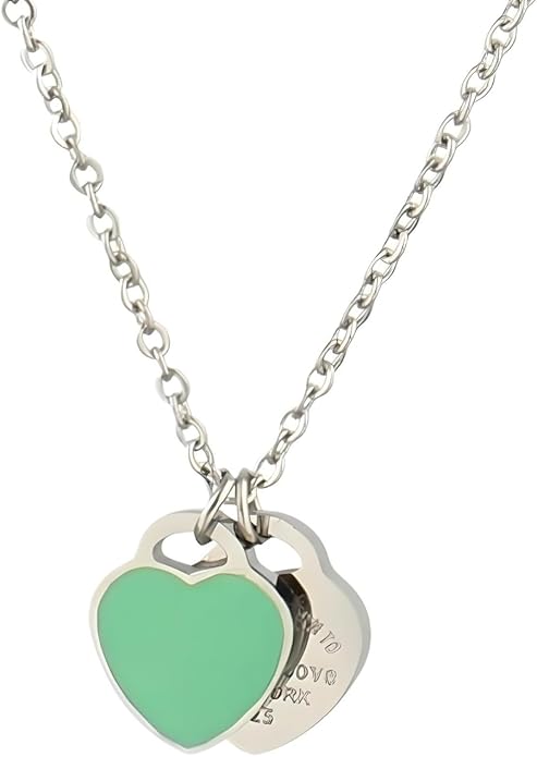 925 Sterling Silver Double Heart Necklace - Two Hearted Necklace With Chain - 14K Yellow Gold Double Hearts Pendant Necklace - Two Hearts
