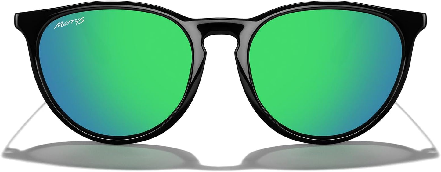 MERRY'S Vintage Polarized Sunglasses for Women Men Retro Round Mirrored Lens Sun glasses UV400