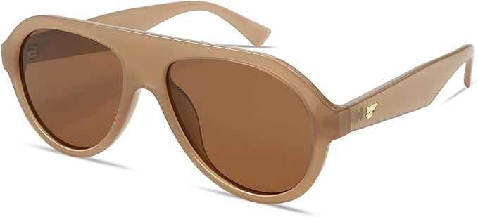 VANLINKER Retro Aviator Polarized Sunglasses for Men Women Trendy 70s Vintage Plastic Frame Sun Glasses VL9750