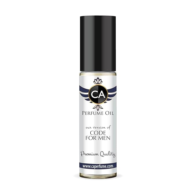 CA Perfume Impression of Code For Men Fragrance Oil Woody Aromatic Scent Long Lasting Cologne for Men Travel Size TSA Ready Mini Parfum Body Oil Roll-on 0.33 Fl Oz 10ml