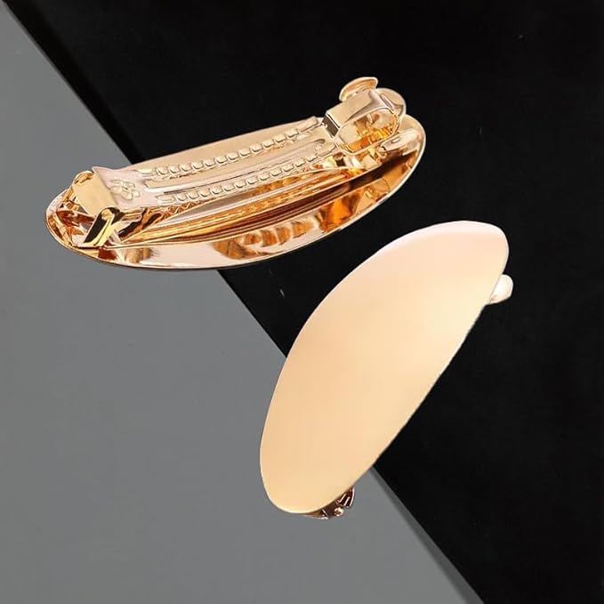 Gold Metal Ponytail Hair Clips Hair Cuffs, Ponytail Holder Retro French Barrettes Large For Women Girls Long Thick Curly Hair Decorative Accessories