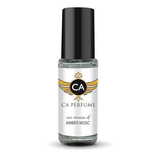CA Perfume Impression of Amber Musc for Women Perfume Oil Amber Scent Long Lasting Perfumes for Women Travel Size Mini Perfume Sample TSA Ready Body Oil Roll-on 0.14 Fl Oz 4ml