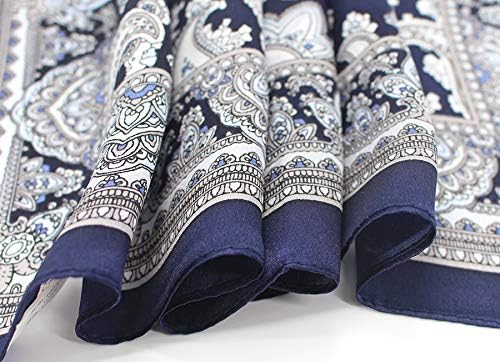 ANDANTINO 100% Real Mulberry Silk Scarf -21'' x 21''- Lightweight Neckerchief –Women Men Small Square Digital Printed Scarves