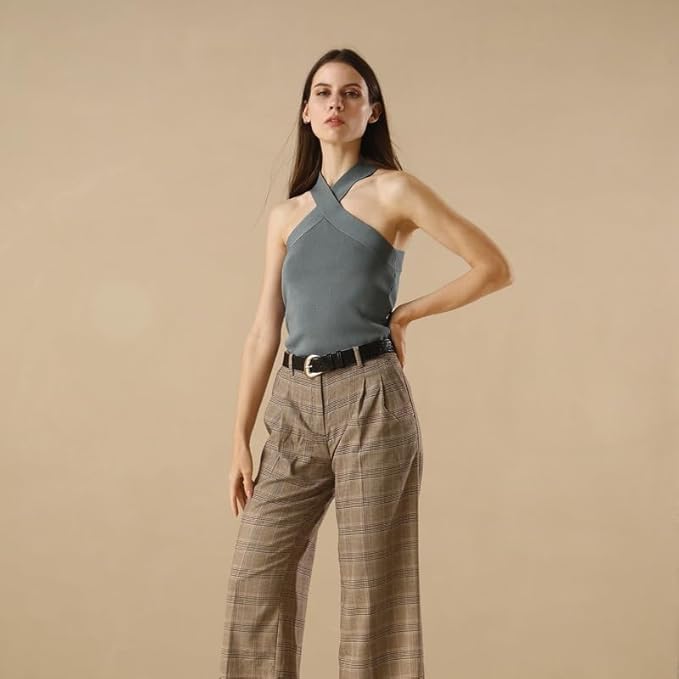 Women's Brown Belt Trend Belt with Gold Buckle Fashion Leather Waist Belt for Jeans Pants