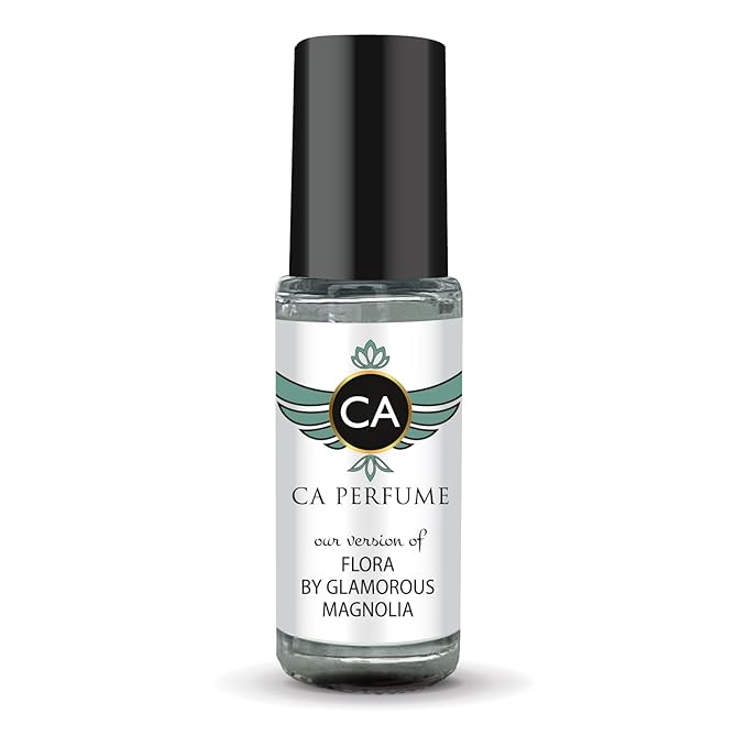 CA Perfume Impression of Flora By Glamorous Magnolia for Women Perfume Oil Floral Green Scent Long Lasting Perfumes for Women Travel Size Mini Perfume Sample TSA Ready Body Oil Roll-on 0.14 Fl Oz 4ml