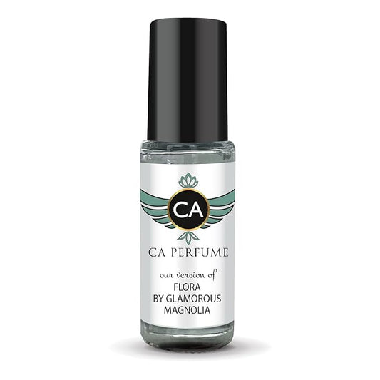 CA Perfume Impression of Flora By Glamorous Magnolia for Women Perfume Oil Floral Green Scent Long Lasting Perfumes for Women Travel Size Mini Perfume Sample TSA Ready Body Oil Roll-on 0.14 Fl Oz 4ml