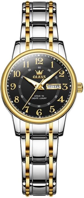 OLEVS Stainless Steel Women's Watch Dress Watches for Women with Date Fashion Ladies Business Waterproof Analog Quartz Small Wrist Watch Reloj Mujer