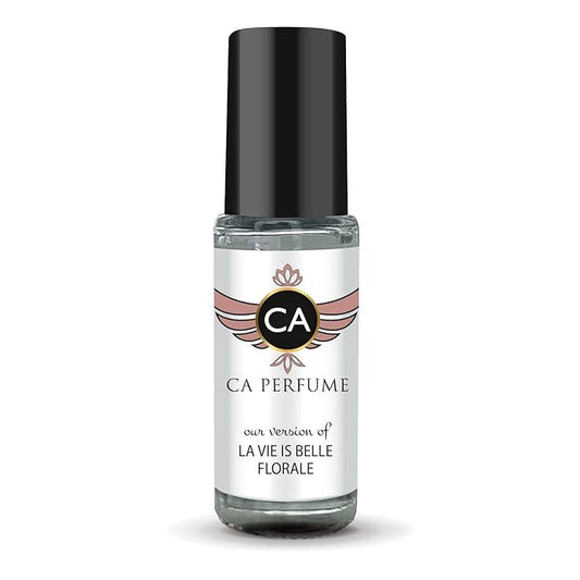 CA Perfume Impression of La Vie Belle Florale for Women Fragrance Oil Floral Fruity Scent Long Lasting Perfumes for Women Travel Size TSA Ready Mini Parfum Body Oil Roll-on 0.14 Fl Oz 4ml