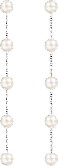 Long Pearl Earrings for Women 925 sterling silver Pearl Dangle Earrings Hypoallergenic Elegant Wedding Pearl Tassel Earrings for Bridal Christmas Gift…