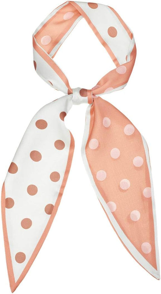 Allegra K Chic Polka Dots Women Neckerchief Skinny Scarves Hair Band Ribbon for Bag Accessory