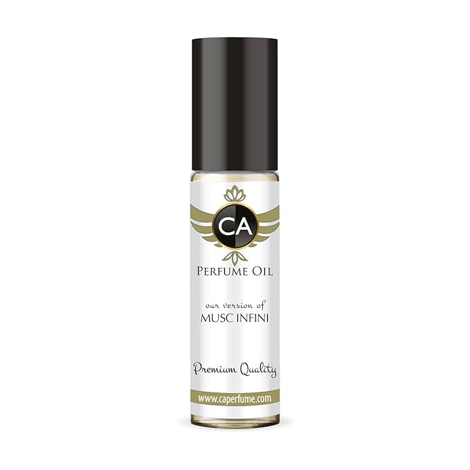 CA Perfume Impression of Musc Infini Unisex Fragrance Oil Amber Scent Long Lasting Perfumes for Women & Men Travel Size TSA Ready Mini Parfum Body Oil Roll-on 0.33 Fl Oz 10ml