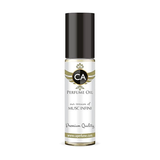 CA Perfume Impression of Musc Infini Unisex Fragrance Oil Amber Scent Long Lasting Perfumes for Women & Men Travel Size TSA Ready Mini Parfum Body Oil Roll-on 0.33 Fl Oz 10ml