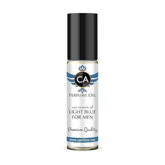 CA Perfume Impression of Light Blue For Men Eau De Parfum Woody Aquatic Scent Long Lasting Cologne for Men Travel Size TSA Ready for Day and Night Wear 0.33 Fl Oz 10ml