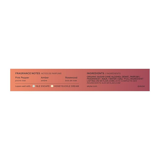 Skylar Urban Rose Eau de Parfum-Hypoallergenic & Clean Perfume for Women & Men, Vegan & Safe for Sensitive Skin-Spicy Floral Perfume with Notes of Pink Pepper, Amber & Rosewood 10mL /0.33 Fl oz
