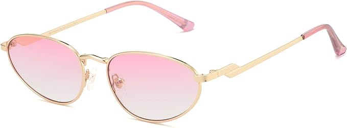 Retro Oval Sunglasses Womens Mens Trendy 2025, Fashion Y2K Narrow Oval Cat Eye Sun Glasses UV400 Protection VF2251