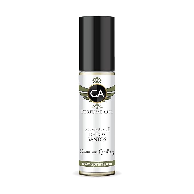 CA Perfume Impression of De Los Santos Unisex Fragrance Oil Floral Scent Long Lasting Perfumes for Women & Men Travel Size TSA Ready Mini Parfum Body Oil Roll-on 0.33 Fl Oz 10ml