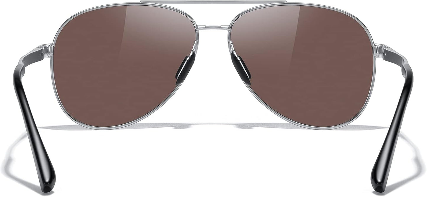 MERRY'S Aviator Sunglasses for Men Women - Polarized Driving Sun glasses Mirrored Lens UV 400 Protection 58 MM