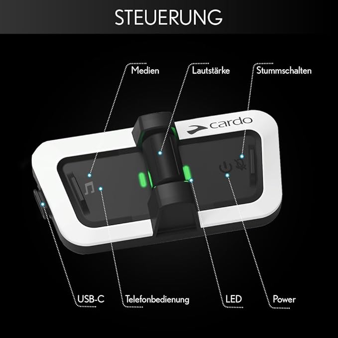Cardo Packtalk Outdoor Helmet Communication System for Skiing, Snowboarding, Mountain Biking, Cycling and Other Outdoor Activities
