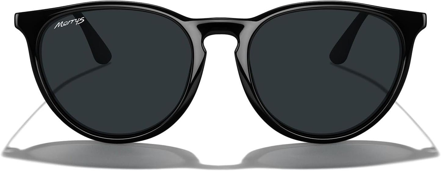 MERRY'S Vintage Polarized Sunglasses for Women Men Retro Round Mirrored Lens Sun glasses UV400