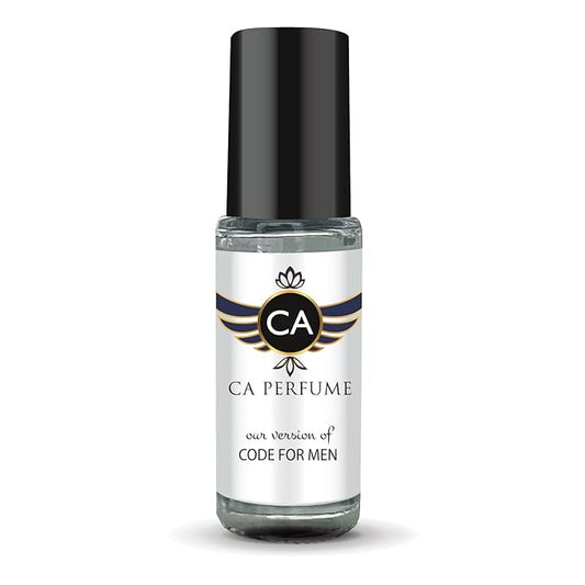 CA Perfume Impression of Code For Men Perfume Oil Woody Aromatic Scent Long Lasting Cologne for Men Travel Size Mini Perfume Sample TSA Ready Body Oil Roll-on 0.14 Fl Oz 4ml