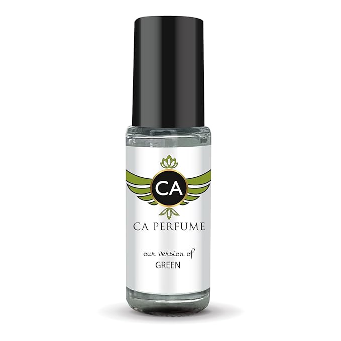 CA Perfume Originals Green Unisex Perfume Oil Green Scent Long Lasting Fragrance for Women and Men Travel Size Mini Perfume Sample TSA Ready Body Oil Roll-on 0.14 Fl Oz 4ml
