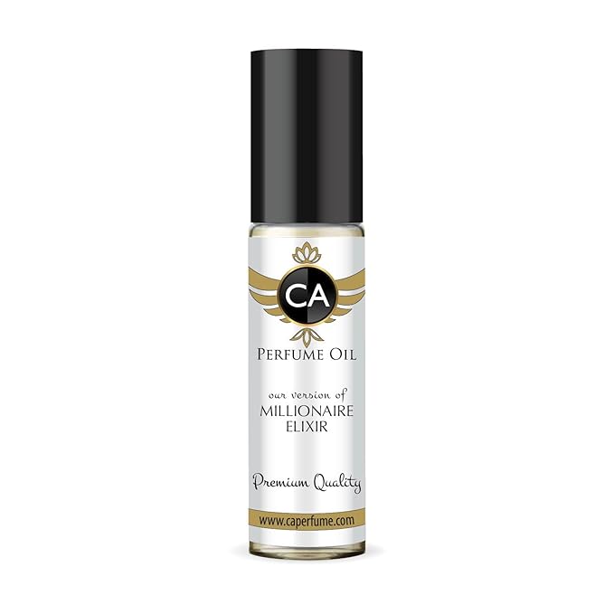 CA Perfume Impression of Millionaire Elixir for Men Perfume Oil Woody Aromatic Scent Long Lasting Cologne for Men Travel Size TSA Ready Mini Parfum Body Oil Roll-on 0.33 Fl Oz 10ml