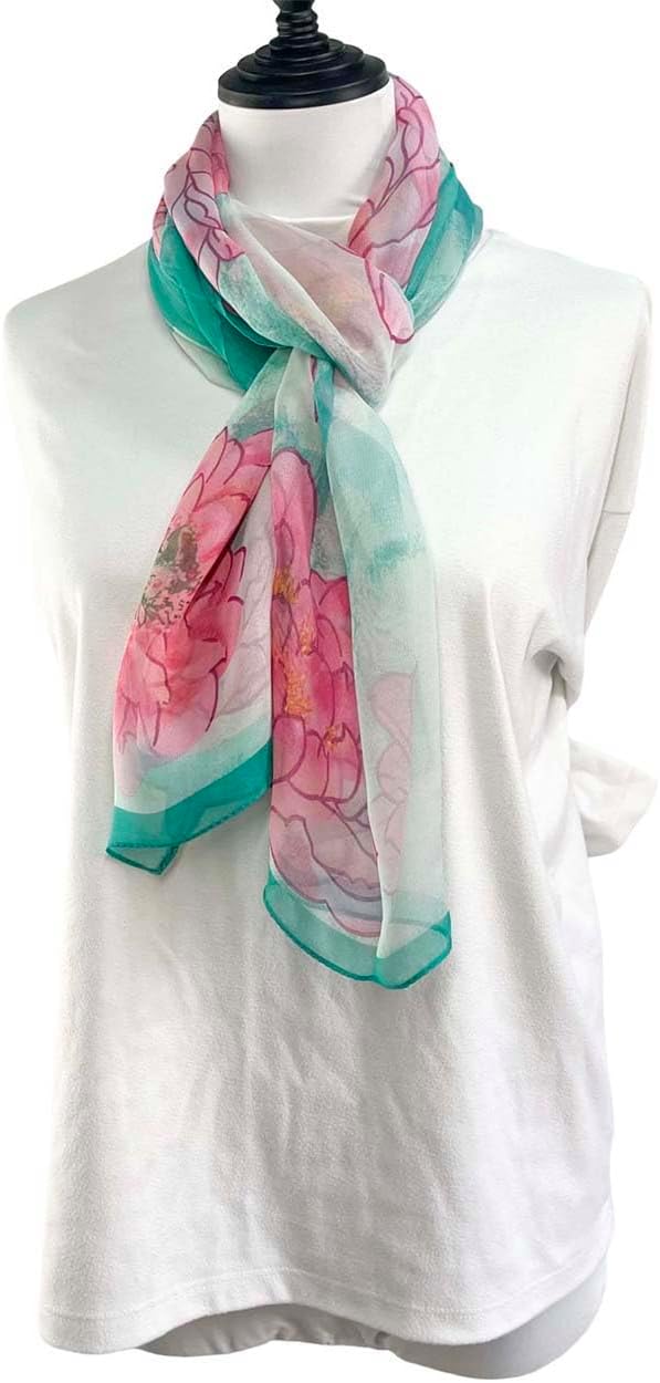 Xyueanlo Scarfs for Women Lightweight Fashion Floral Printed Scarves Neck Scarf Sunscreen Wraps Shawls