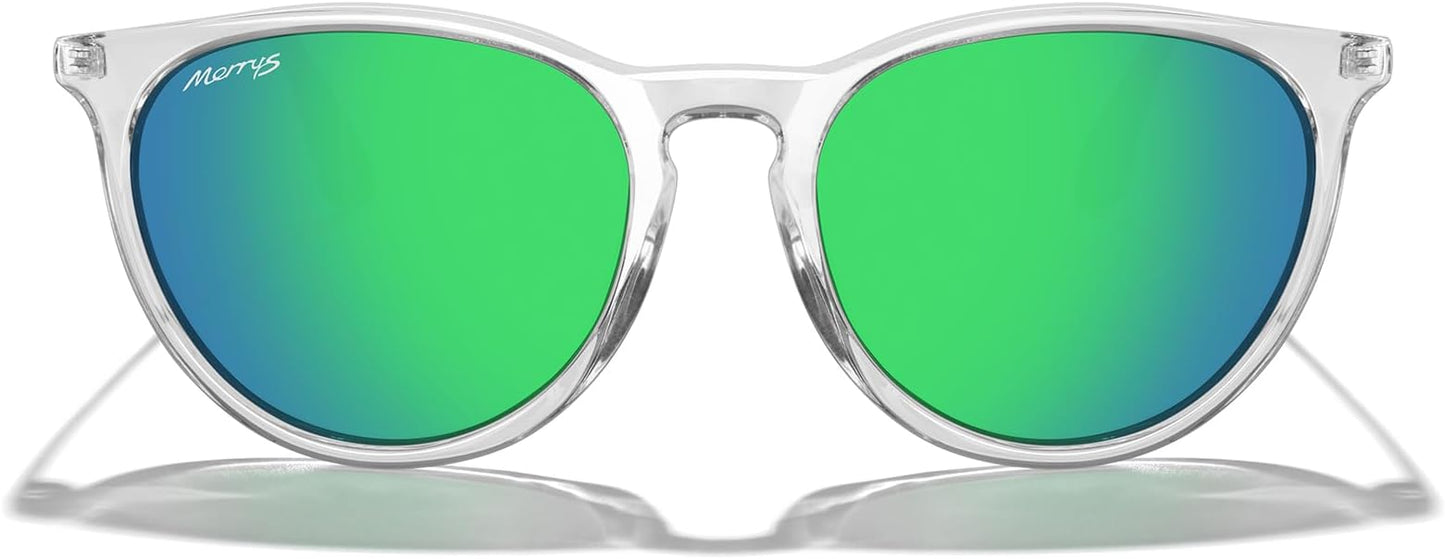MERRY'S Vintage Polarized Sunglasses for Women Men Retro Round Mirrored Lens Sun glasses UV400