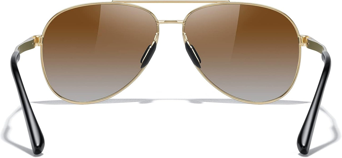 MERRY'S Aviator Sunglasses for Men Women - Polarized Driving Sun glasses Mirrored Lens UV 400 Protection 58 MM