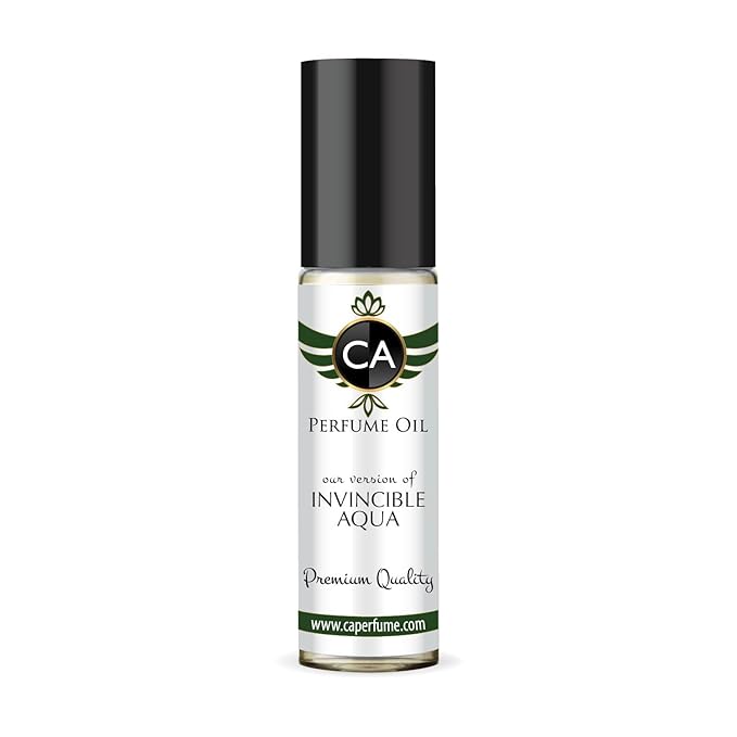 CA Perfume Impression of Invincible Aqua for Men Fragrance Oil Woody Aquatic Scent Long Lasting Cologne for Men Travel Size TSA Ready Mini Parfum Body Oil Roll-on 0.33 Fl Oz 10ml